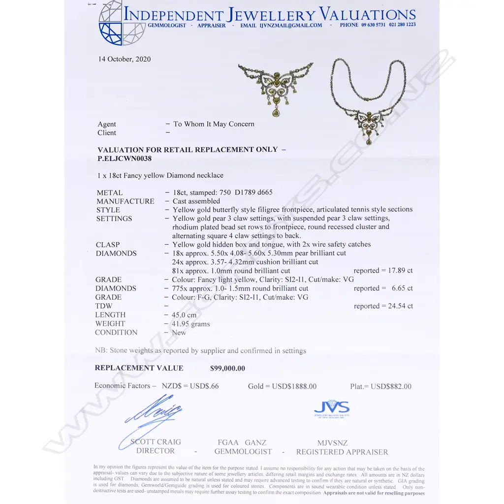 An impressive necklace of fancy yellow and white diamonds, Image 1++