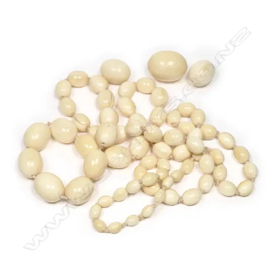 A vintage ivory bead necklace,