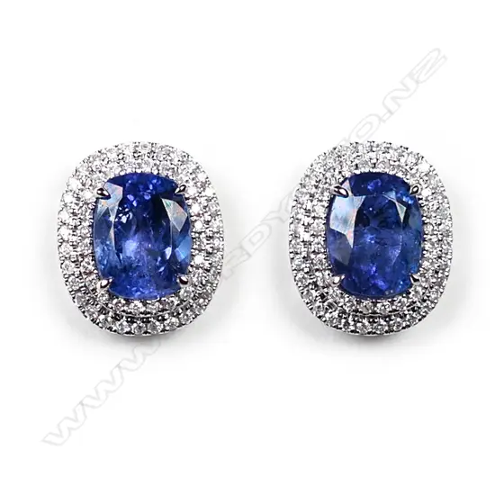 A pair of 14ct white gold