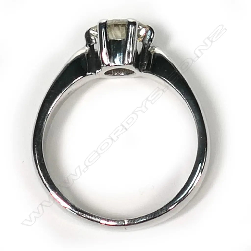 A 9ct white gold and diamond solitaire ring Image 1++