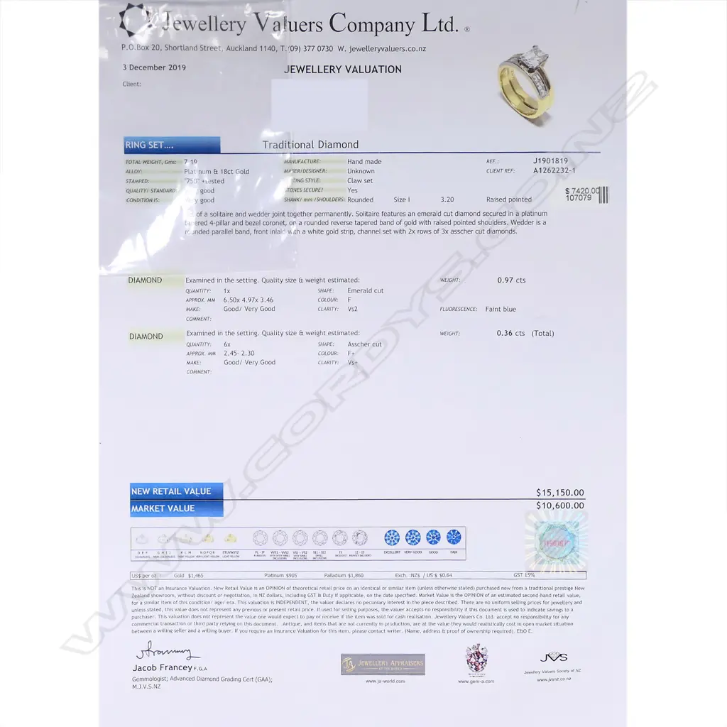 A platinum, 18ct gold and diamond ring set, Image 1++