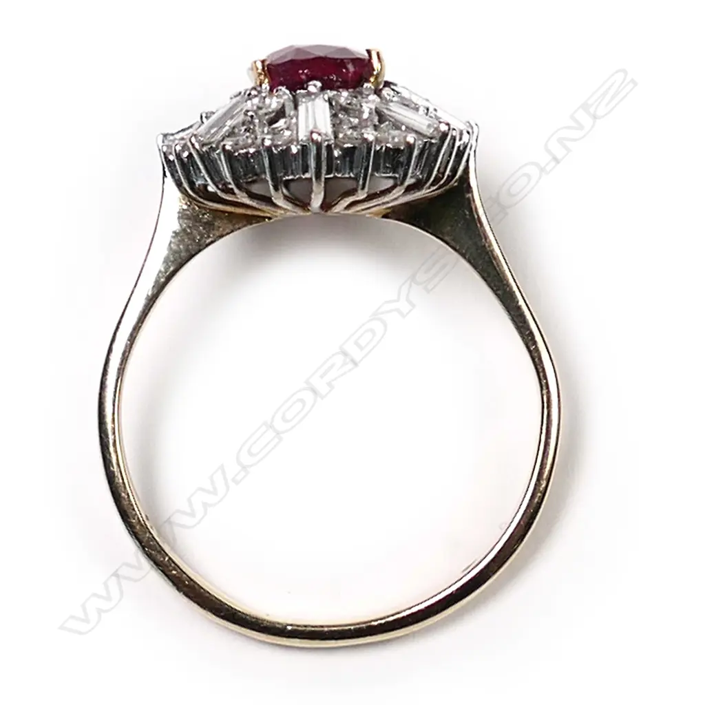 A 14ct rose gold, ruby and diamond ring, Image 1++