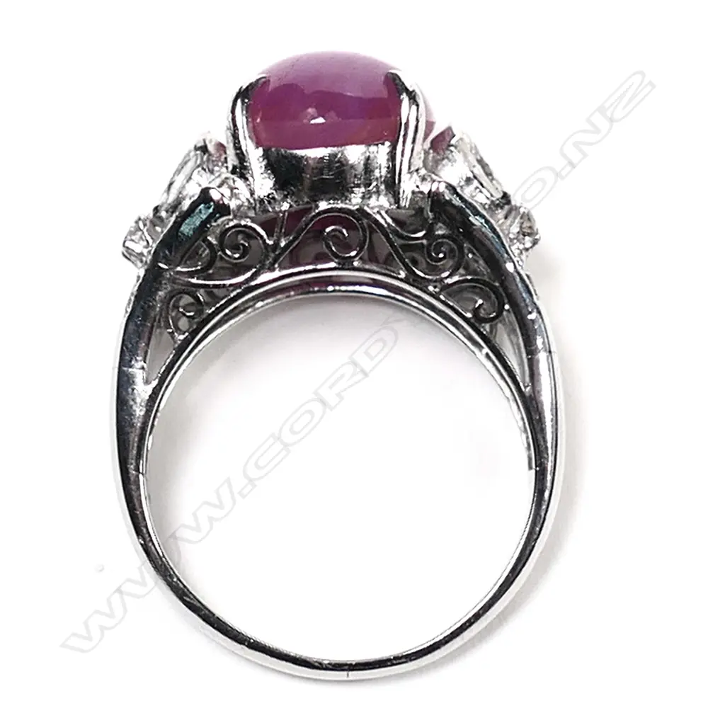 A silver, star ruby and diamond dress ring, Image 1++