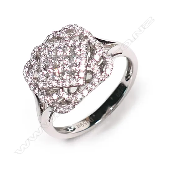 An 18ct white gold and diamond ring,