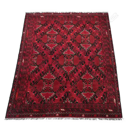 An Afghan Akal gul hand knotted carpet,