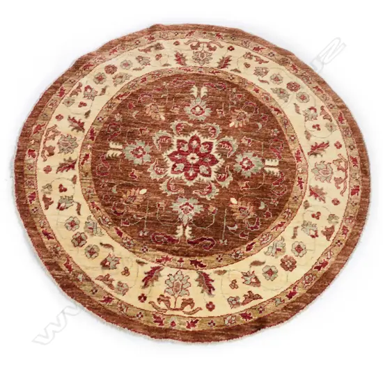 An Afghan Chobi hand knotted circular carpet,