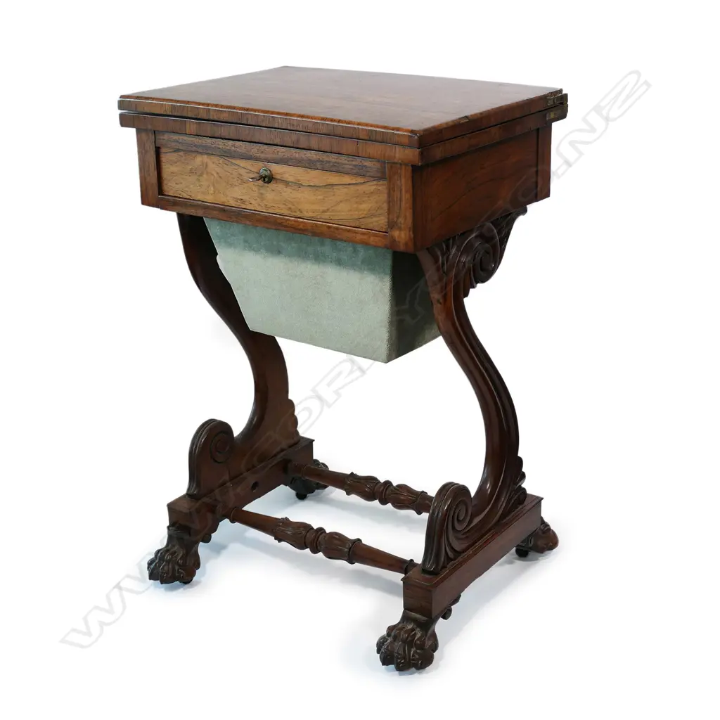 A Regency rosewood games/worktable, Image 1++