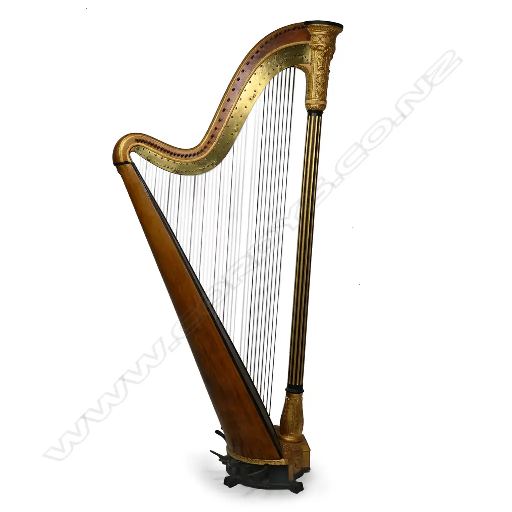 A 19thC giltwood harp by Johann Andreas Stumpff (1769-1846), Image 1++