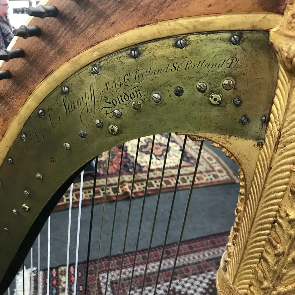 A 19thC giltwood harp by Johann Andreas Stumpff (1769-1846), Image 1++