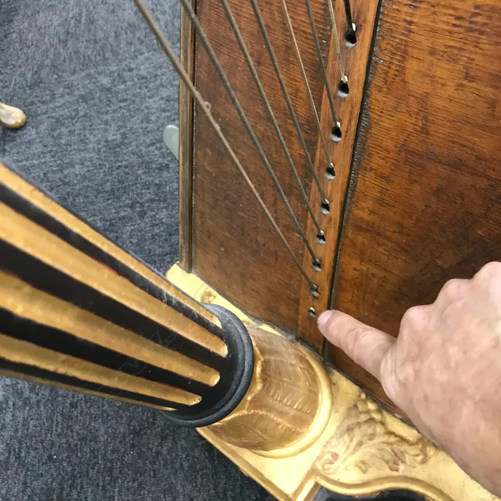 A 19thC giltwood harp by Johann Andreas Stumpff (1769-1846), Image 1++