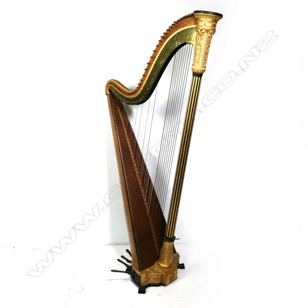 A 19thC giltwood harp by Johann Andreas Stumpff (1769-1846), Image 1++