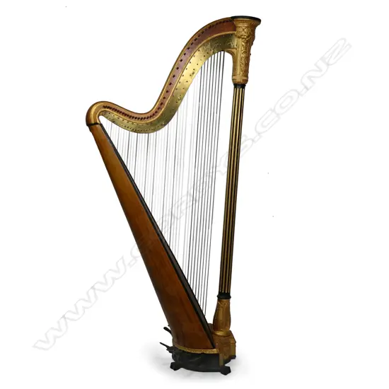 A 19thC giltwood harp by Johann Andreas Stumpff (1769-1846),