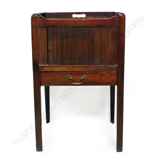 A Georgian mahogany bedside cabinet,