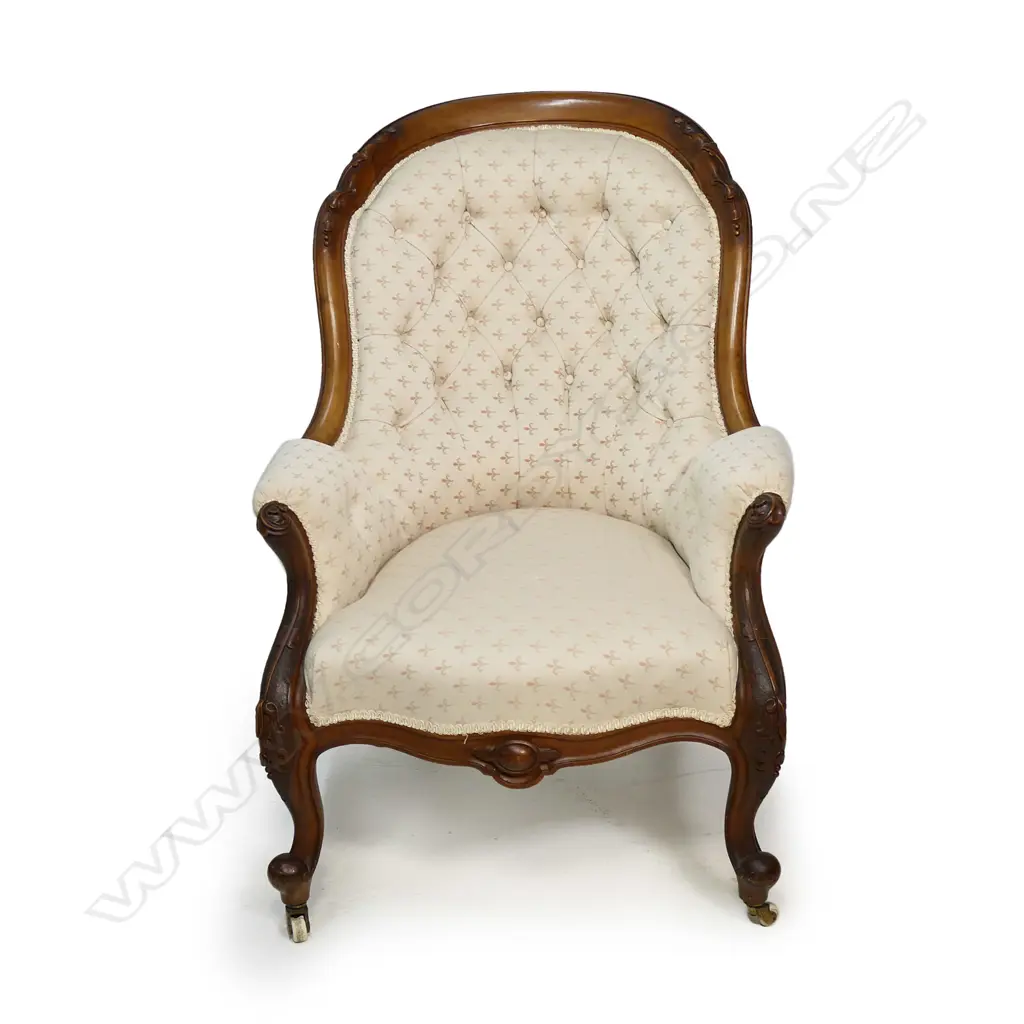 A Victorian grandfather armchair Image 1++