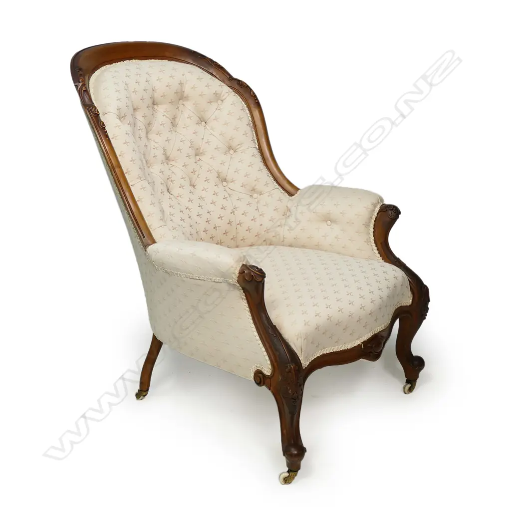 A Victorian grandfather armchair Image 1++