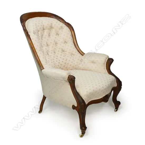 A Victorian grandfather armchair