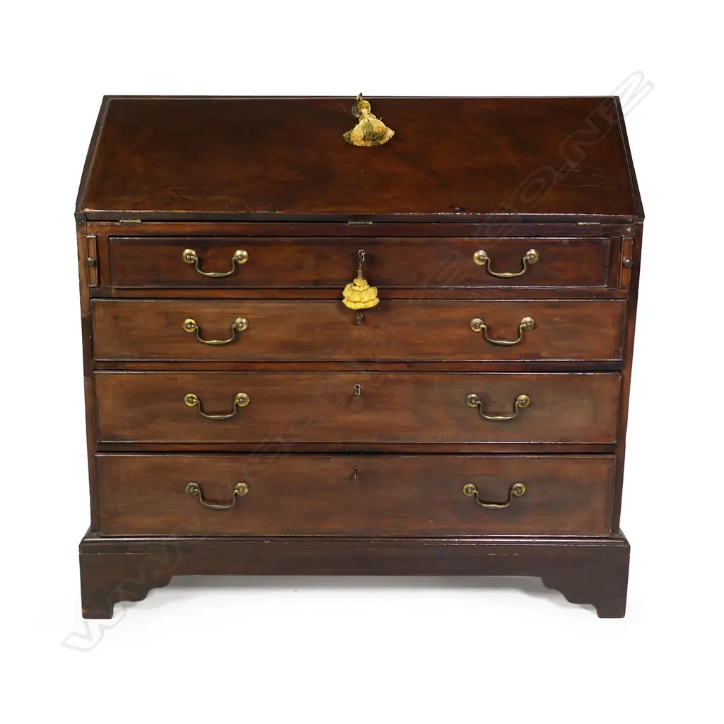 A Georgian mahogany fall front bureau Image 1++
