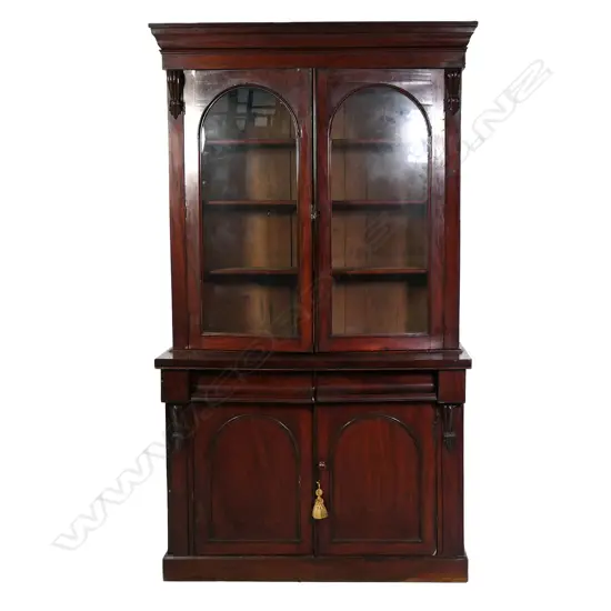 A Victorian mahogany bookcase cabinet,