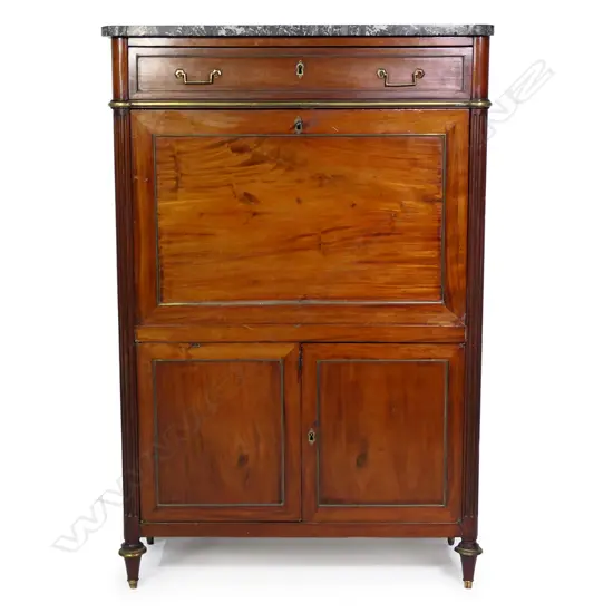 A 19thC French walnut secrétaire à abattant,