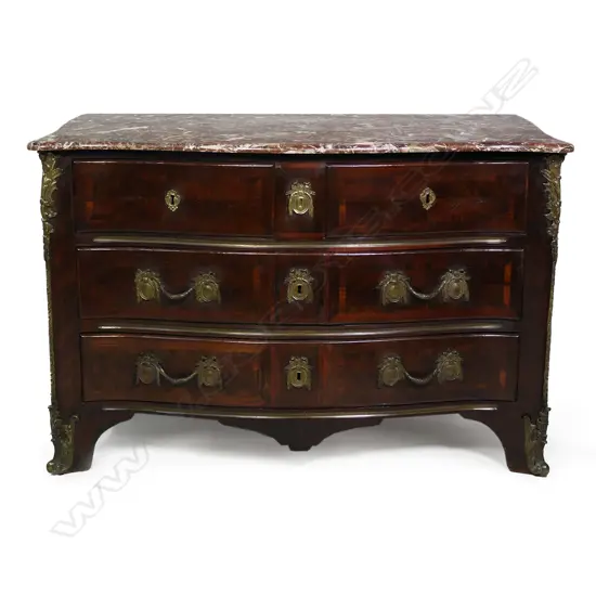 A Louis XV walnut commode,