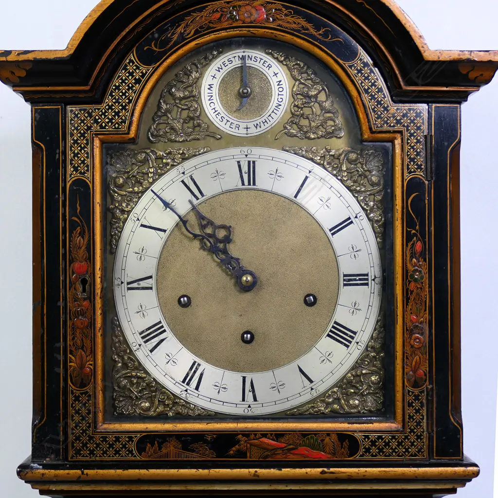 A 20thC Chinoiserie grandmother clock, Image 1++