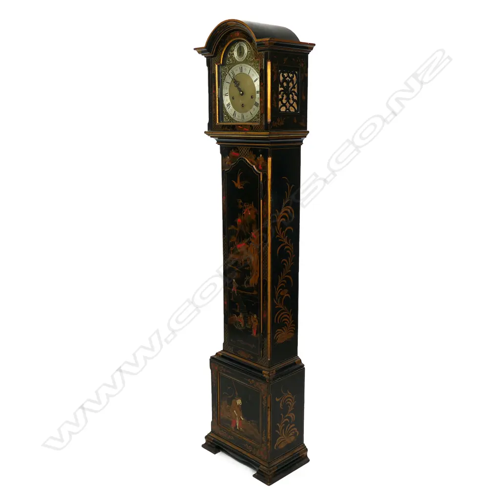 A 20thC Chinoiserie grandmother clock, Image 1++