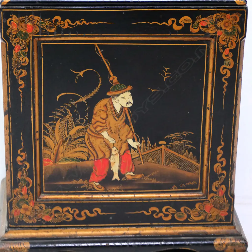 A 20thC Chinoiserie grandmother clock, Image 1++