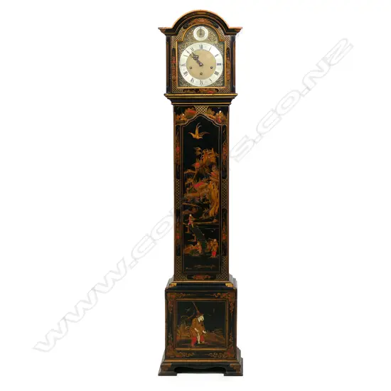 A 20thC Chinoiserie grandmother clock,