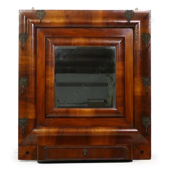 A Regency mahogany mirror/hat rack,