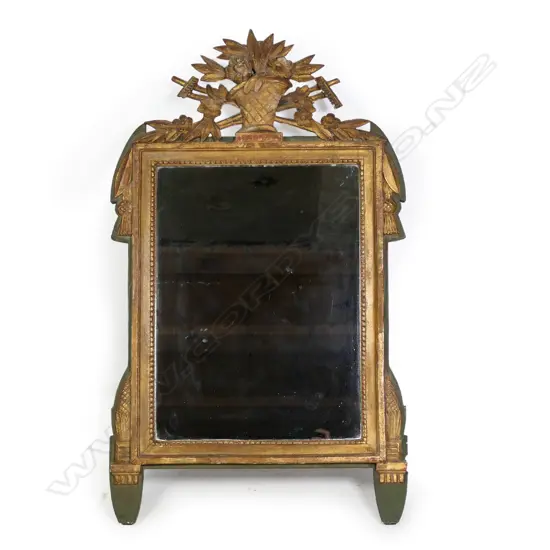 A small French giltwood overmantel mirror,
