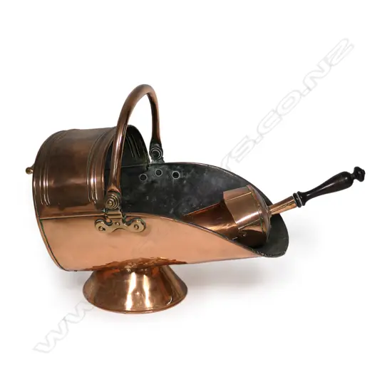 A Victorian copper coal scuttle,