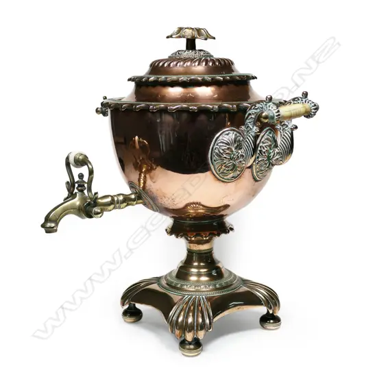 A Regency copper samovar,