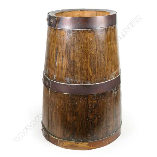 A vintage coopered oak umbrella stand,