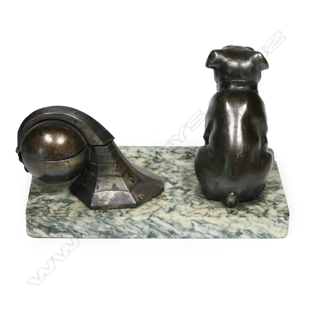 An Art Deco bulldog mounted desk stand Image 1++