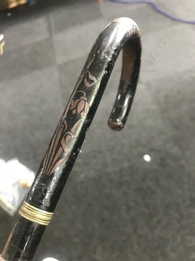 A c.1900 black enamelled sword stick, Image 1++