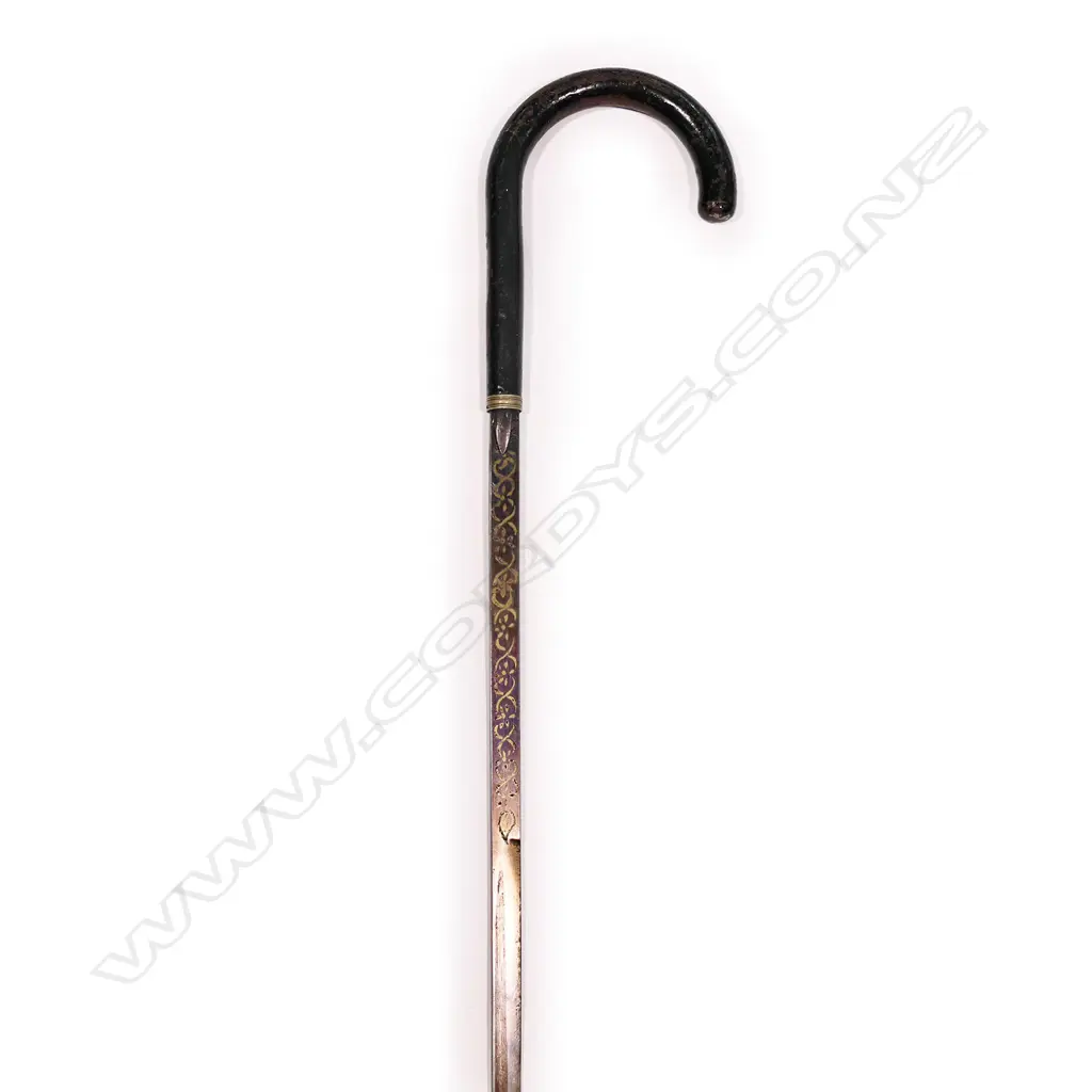 A c.1900 black enamelled sword stick, Image 1++