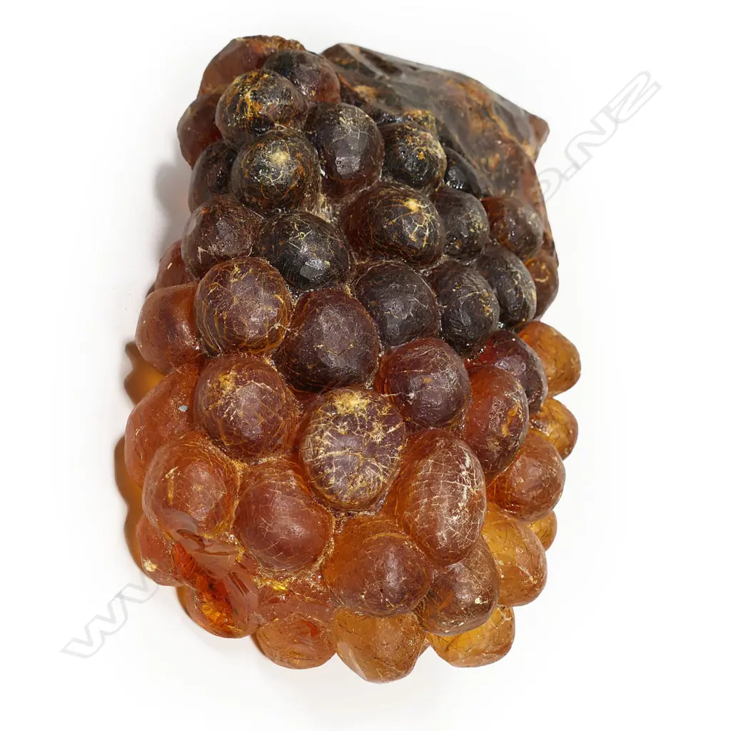 A colonial kauri gum boulder, carved to resemble a bunch of grapes, Image 1++