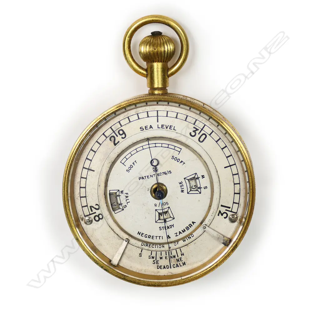 A rare weather watch forecasting pocket barometer by Negretti & Zambra, No R/105 c.1920, Image 1++