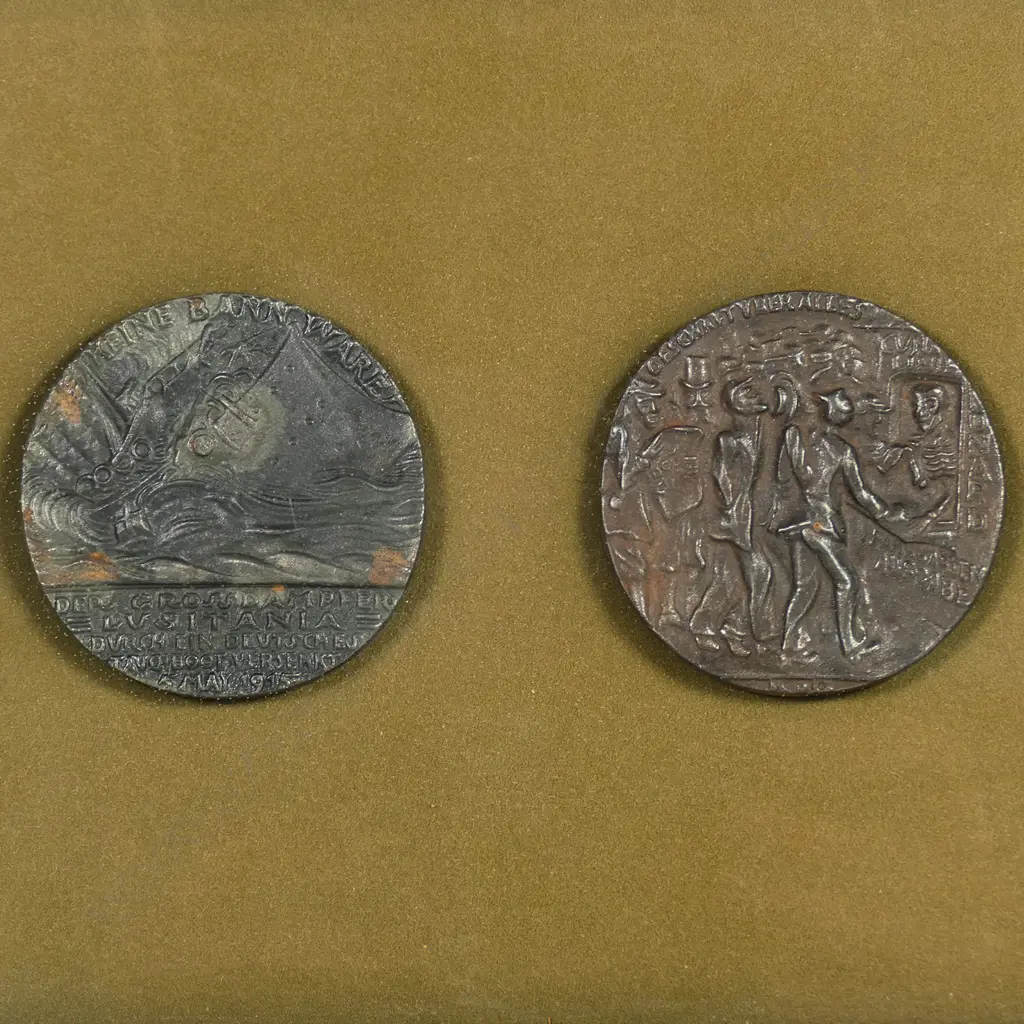 A pair of framed German propaganda medals, Image 1++