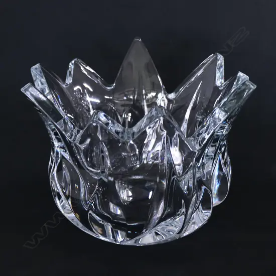 A Rogaska crystal heavy flared 'Lotus' vase,