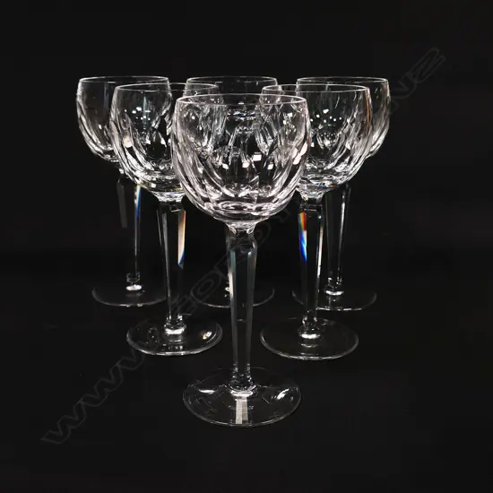 A set of six Waterford hock glasses,