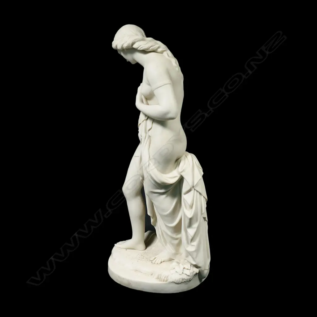 A Victorian Copeland Parian ware figure, 'Musidora' by W. Theed, Image 1++