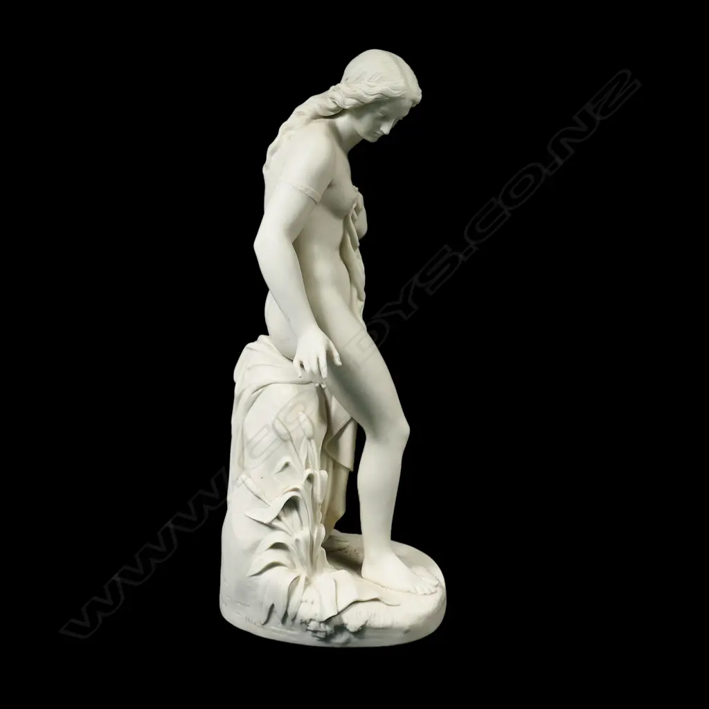 A Victorian Copeland Parian ware figure, 'Musidora' by W. Theed, Image 1++