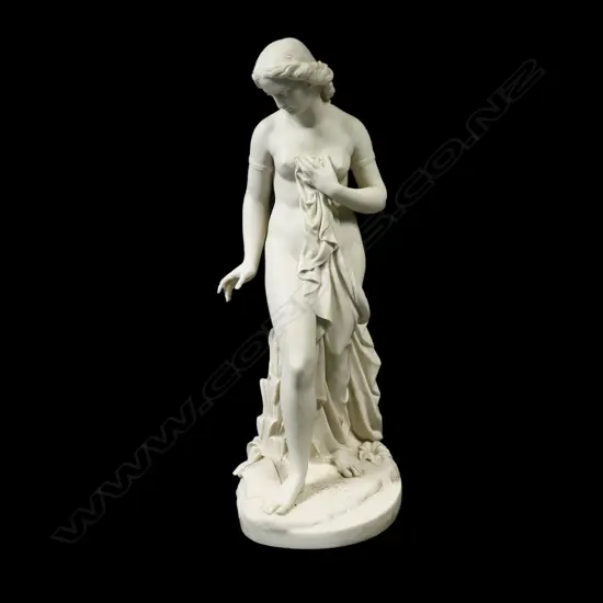 A Victorian Copeland Parian ware figure, 'Musidora' by W. Theed,