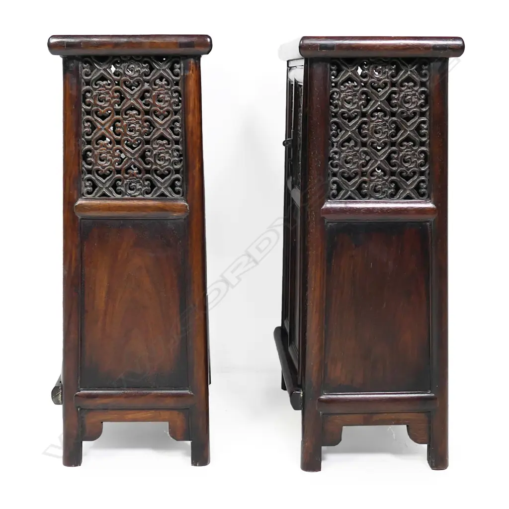 A pair of Chinese hardwood small cabinets Image 1++