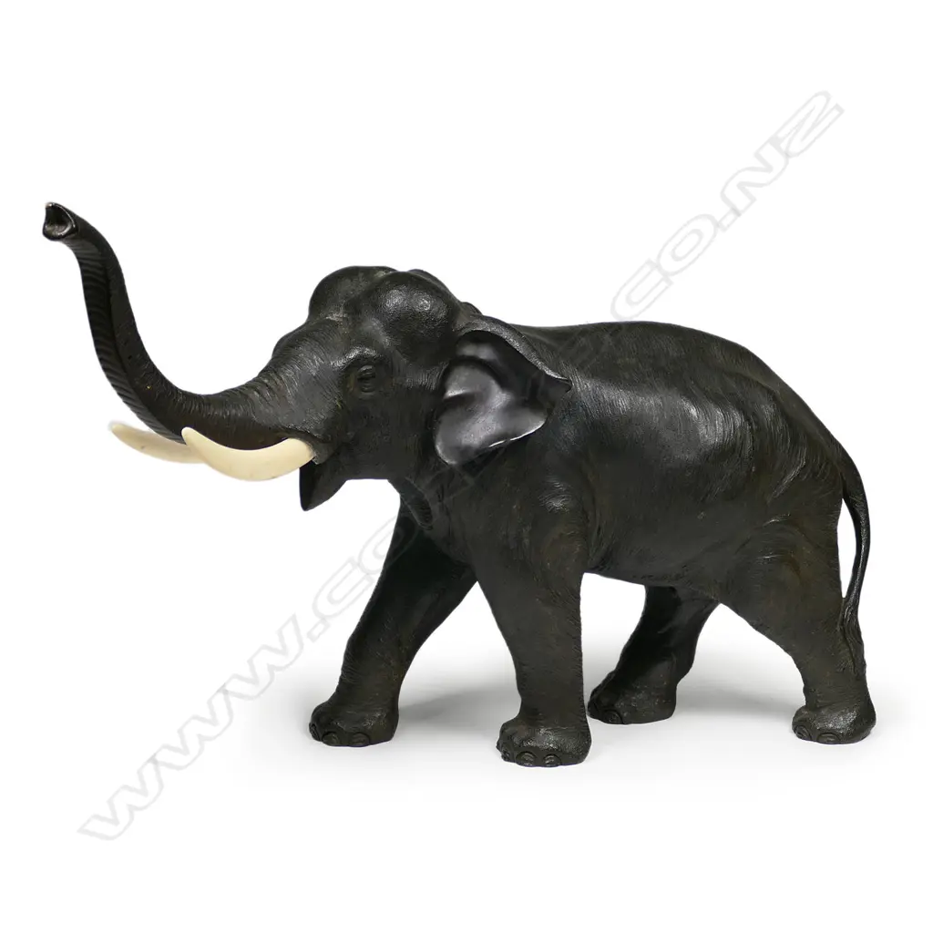 A Meiji period Japanese bronze elephant, Image 1++