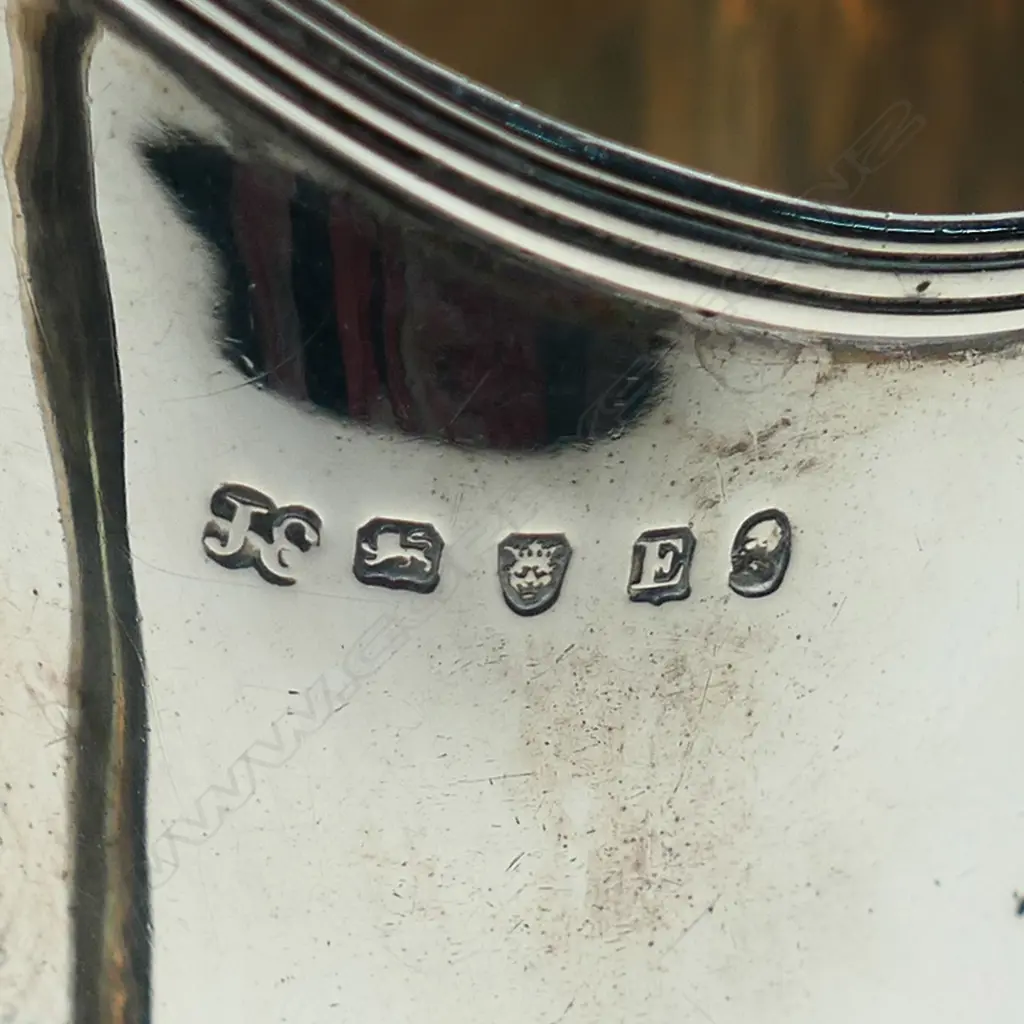 A George III silver flat bottom cream jug, London by John Emes. 164gm. Image 1++