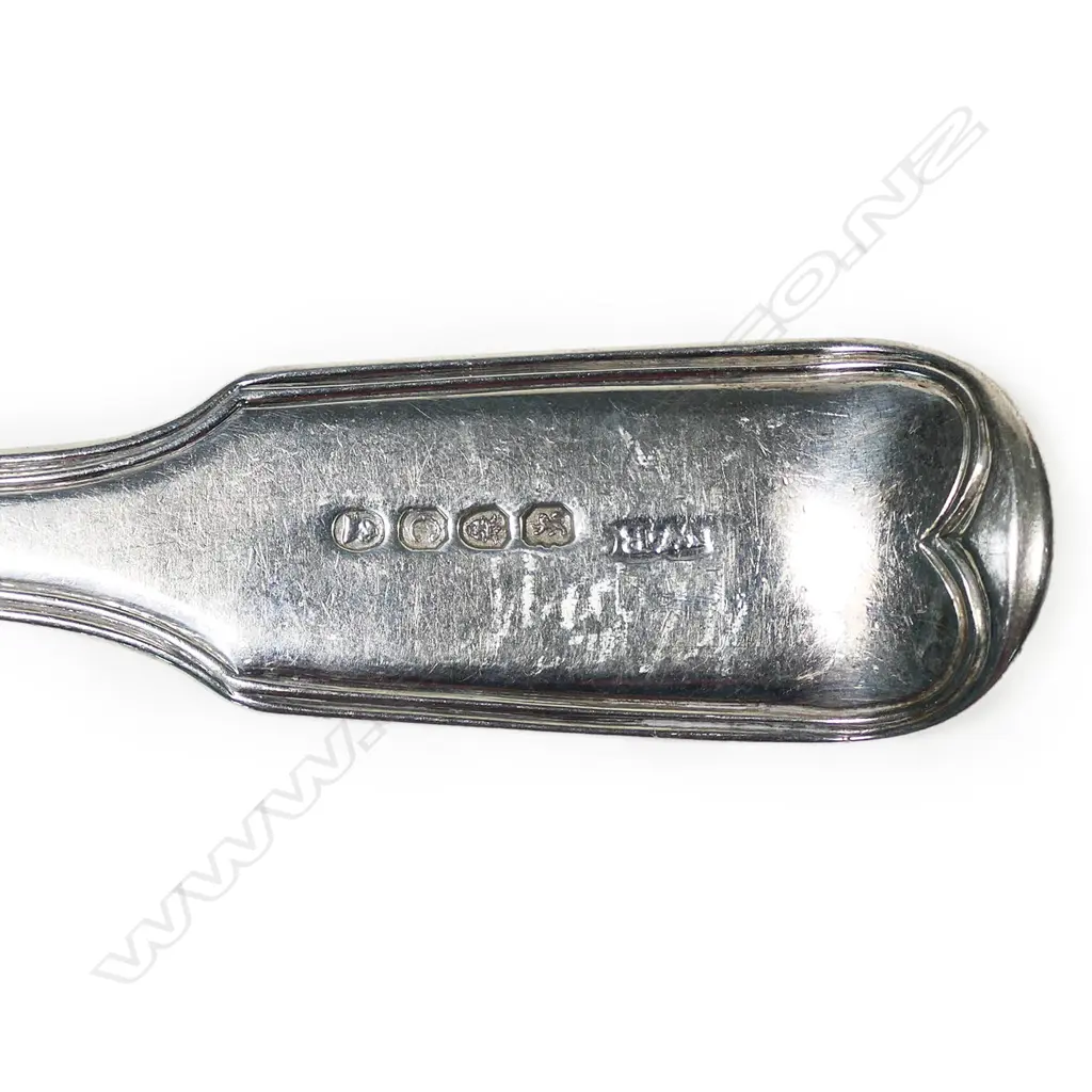 Six George IV silver tablespoons, London 1818 by William Bateman I. 636gm. Image 1++