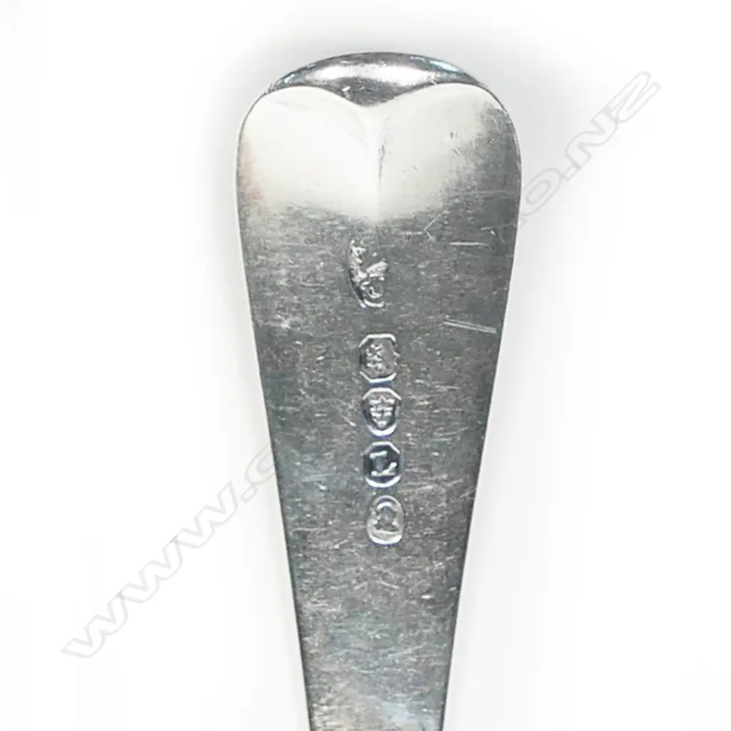 A pair of Geo. III silver tablespoons, by George Wintle, London 1806. 99gm, Image 1++