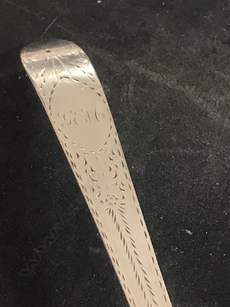 A Geo III Irish silver soup ladle, Dublin 1793 by Law & Bayley, 163gm, Image 1++